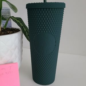 Overseas Matte Green studded Starbucks tumbler